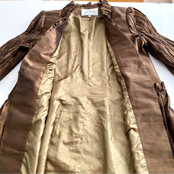 SERAFINA Premium Apparel Bronze Longline Blazer Jacket Dressy Women Plus Size 14 - Picture 13 of 17
